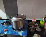 A picture of step 7 of Aloo Vadi or Patra.
