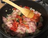 Une image de l'étape 7 de Coings, courgettes et tomates au lard fumé.
