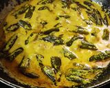 A picture of step 4 of Dahiwali bhindi sabzi (no onion no garlic recipe).