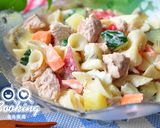 A picture of step 6 of Tuna and Vegetable Pasta Salad.