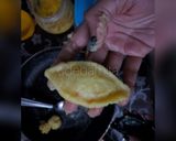 A picture of step 5 of Kesar Khirer Sandesh (without sugar).