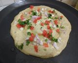 A picture of step 2 of Mixed sprouts uttapam.