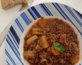 Une image de l'étape 8 de Lentilles vertes aux lardons et aux légumes.