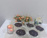 A picture of step 6 of Pista custard pudding with almond chocolate pudding.