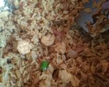 A picture of step 3 of Khao pad goong.