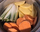 Une image de l'étape 3 de Blettes pommes de terre et patate douce au bœuf et oignon.