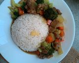 Foto langkah ke 6 dari resep Nasi Nanas | Beef Curry.