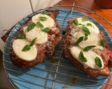 A picture of step 9 of Chicken Parm 🍗🥫🧀.