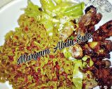 A picture of step 3 of Indomie with liver and gizzards.