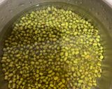 A picture of step 2 of Lapsi moong dhal dosa.