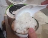 Foto langkah ke 7 dari resep Nasi Tim Ayam Jamur.