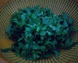 A picture of step 2 of Radish pods potato and peas.