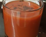 A picture of step 1 of Tomato Juice with Worsesterhire Sauce. 😉.