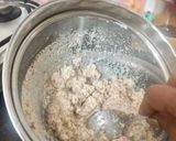A picture of step 2 of Almond milk and Sweet Potato Soup served with Croutons.