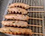 A picture of step 2 of Falahari Kebabs with minty dip.