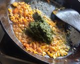 A picture of step 1 of Spinach rice with tomato basil salsa.