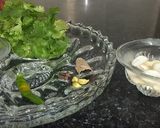 A picture of step 1 of Nawabi paneer with coriander coconut gravy.