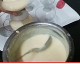 A picture of step 4 of Rice flour firni.