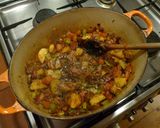 A picture of step 6 of Puy lentil stew with baked cauliflower and steamed cavolo nero.