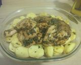 Une image de l'étape 2 de Pomme de terre avec poulet mariné au goût barbecue.