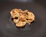 A picture of step 3 of Grilled Cauliflower with Hummus and Chimichurri.