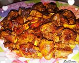 عکس مرحله 4 از دستور خوراک دل مرغ با قارچ