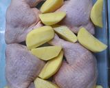 A picture of step 1 of Lemon Chicken Thighs with Roasted Potatoes.