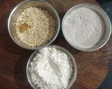 A picture of step 1 of Ragi flour dosa (fermented)/No rice.