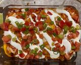 A picture of step 6 of Pork & Pepper Enchiladas.