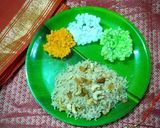 A picture of step 9 of Narali bhat.