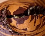 A picture of step 8 of Zebra Cake.