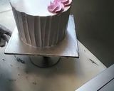 A picture of step 8 of 8 inch tall chocolate brownie cake.