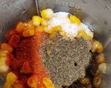 A picture of step 1 of Corn fritters in appe pan.