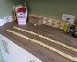 A picture of step 5 of Swiss plait bread.
