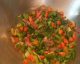 A picture of step 4 of Schezwan Rice.