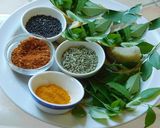 A picture of step 1 of Taro in buttermilk curry (kadi, Morkuzhambu in tamil).