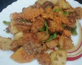 A picture of step 6 of Bread Upma.