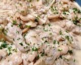 A picture of step 11 of Pork Tenderloin with Boursin® and Mushrooms.