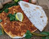 A picture of step 8 of Turkish Lahmacun.