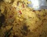 A picture of step 1 of Vegetable khichdi sizzler.