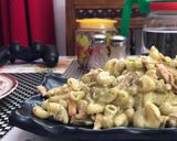 A picture of step 5 of Chicken pesto pasta.