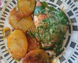 Foto del paso 13 de la receta: Dorada al horno con crema de espinacas gratinada