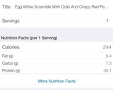 A picture of step 10 of Egg white scramble with crab meat and crispy red pepper.