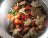 A picture of step 3 of Veg cooker pulao.