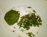 A picture of step 1 of Kuttu pakoda With green chutney.