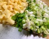 A picture of step 1 of Mushroom and Pineapple Fried Rice.