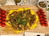 Vegan Mushroom Stew on Polenta