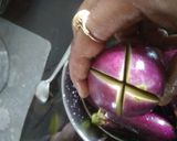 A picture of step 1 of Baby Eggplant masala.