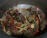 A picture of step 3 of Mom’s Mutton Pulao 💕.