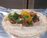 A picture of step 1 of Hummus Tikka Wrap.